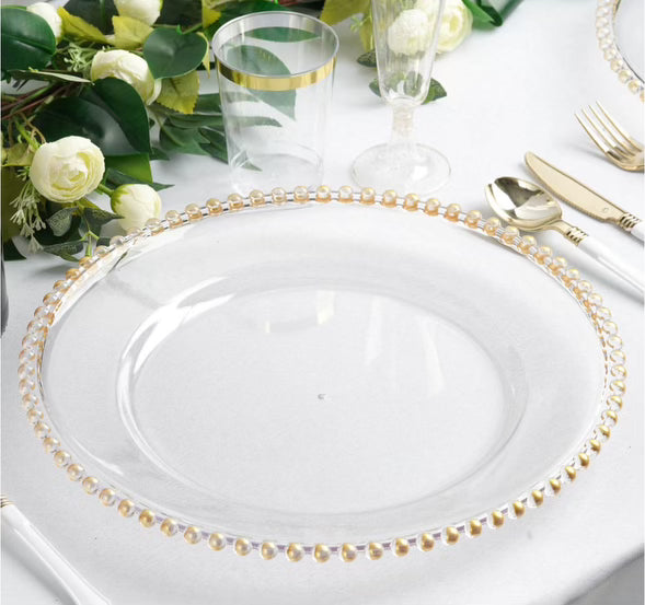 Gold Beaded Charger Plates