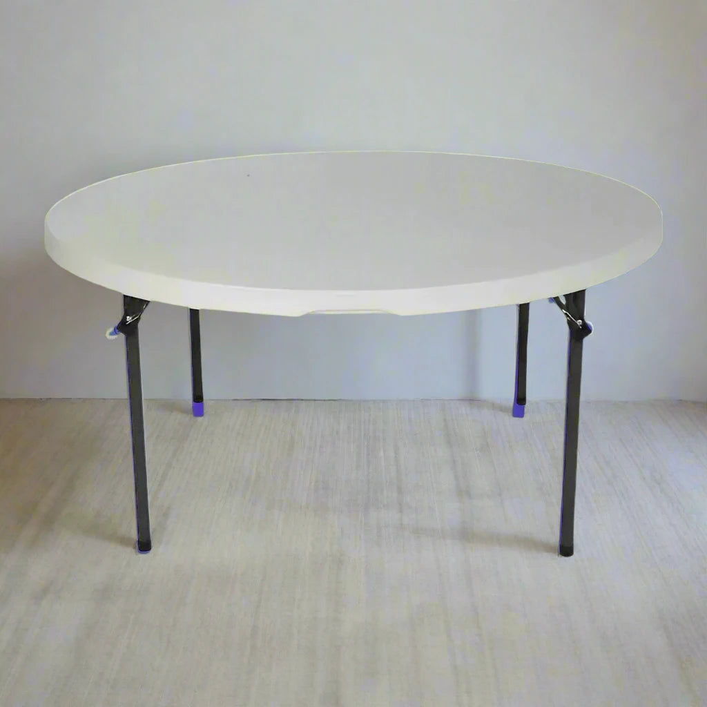 5′ (60 inch) Round Plastic Folding Banquet Table